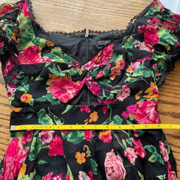 Revolve BCBGMAXAZRIA Twist Front Romper Floral Silk SZ XXS - Picture 8 of 10